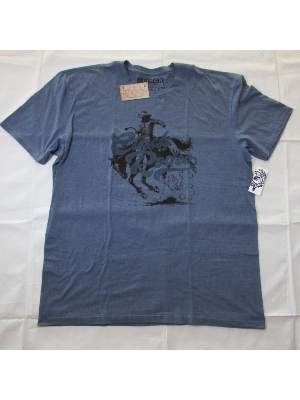 Cinch Men's XL Short Sleeve Rodeo Bronc Graphic T-Shirt Blue